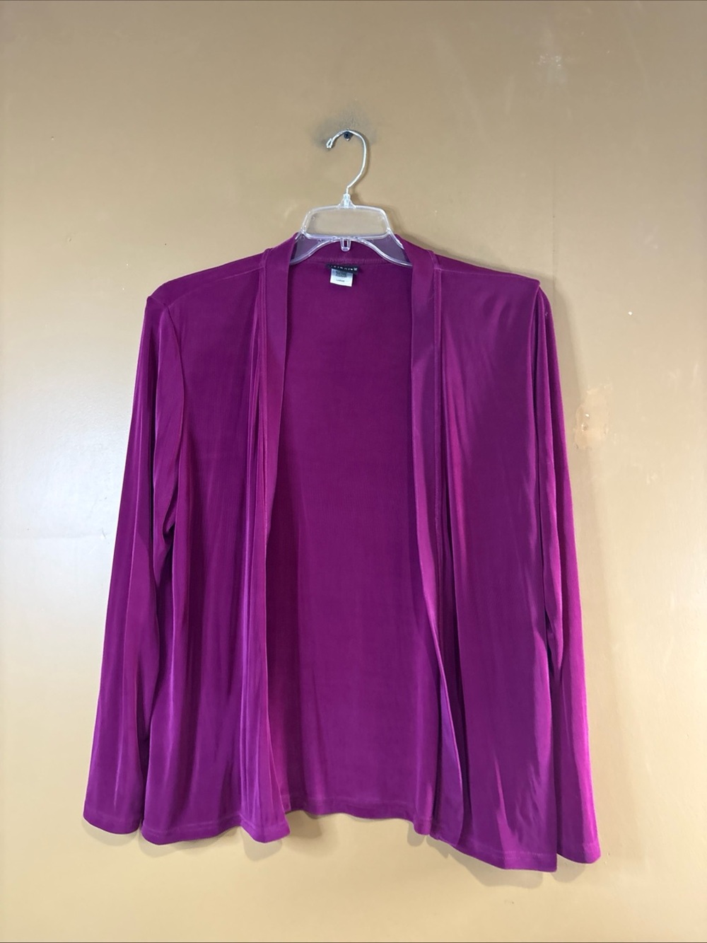 HC1023. Citiknit Womens Cardigan Size Large, Long Sleeve Purple